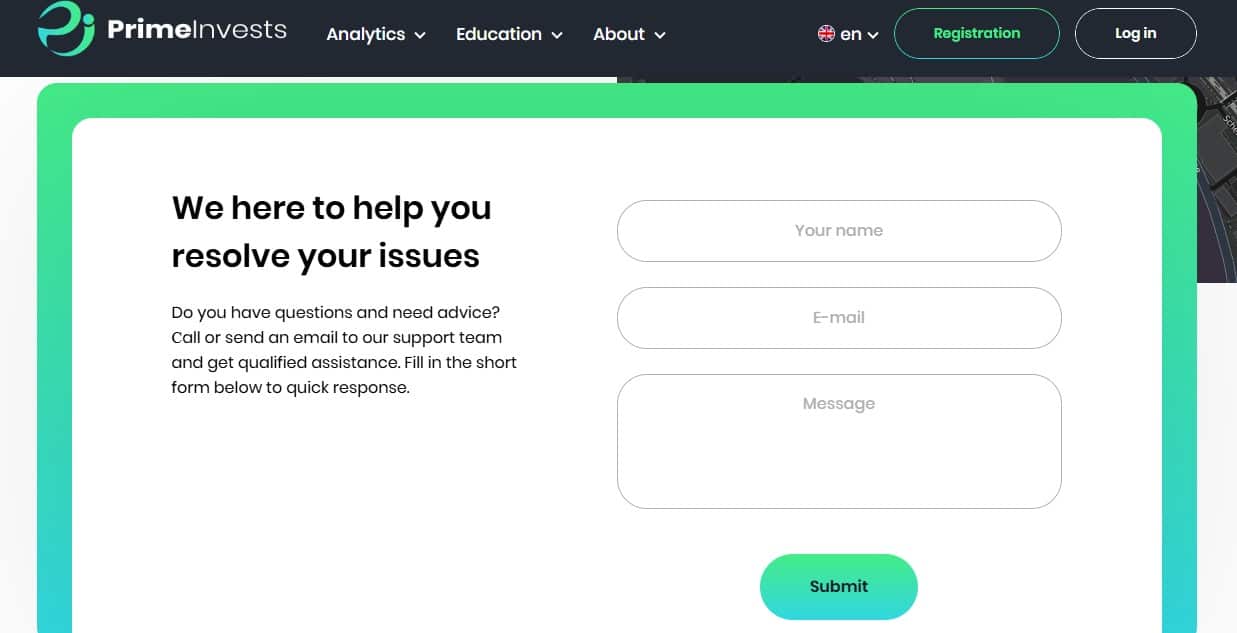 PrimeInvests Customer Support